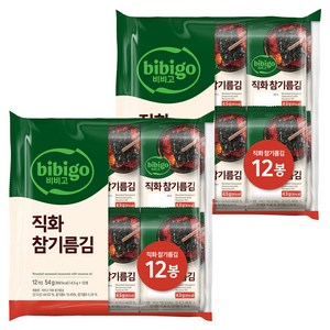 비비고 직화 참기름김, 54g, 2개