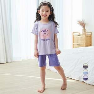 롤리트리 아동용 레이온 스판 찰랑 포인트 5부 실내복 상하의 세트