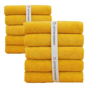 코튼하모니 호텔수건 200g 40수 코마사, 골드옐로우, 10개