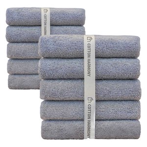 코튼하모니 호텔수건 200g 40수 코마사, 마일드블루, 10개