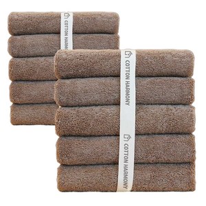 코튼하모니 호텔수건 200g 40수 코마사, 새들브라운, 10개