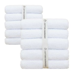 코튼하모니 호텔수건 200g 40수 코마사, 스노우화이트, 10개