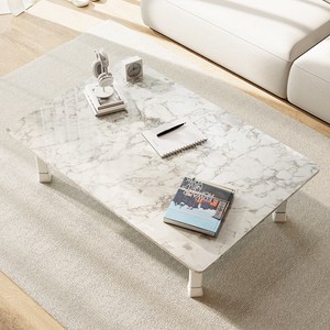 코멧 홈 국내생산 E0 LPM 1200X800 심플 라운드 접이식 사각 마블 테이블