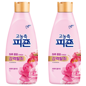 피죤 고농축 강력탈취 오리지널 섬유유연제 로맨틱 플라워향 본품, 1L, 2개