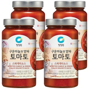 청정원 구운마늘과 양파 토마토 스파게티소스, 600g, 4개