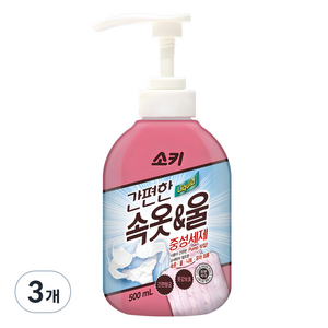 소키 간편한 속옷 울 중성세제 본품, 500ml, 3개