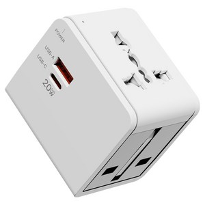 누아트 Gan PD 20W 고속충전 해외 여행용 멀티 어댑터 2포트 C타입 + USB 포트 화이트