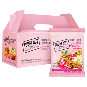 투데이넛 너트한줌 치즈퀴노아 믹스넛, 20g, 30개