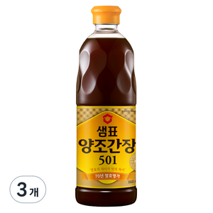 샘표 양조간장 501, 860ml, 3개