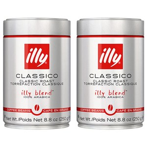 일리 클래식 로스트 빈 클라시코 원두, 홀빈(분쇄안함), 250g, 2개