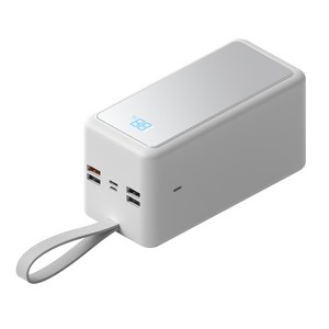 케이엠디자인 고속 충전 대용량 보조배터리 60000mAh, KMBAT60K, 화이트