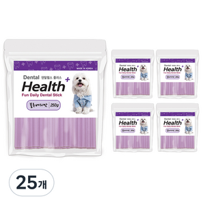 덴탈헬스플러스 강아지 덴탈간식, 블루베리, 250g, 25개