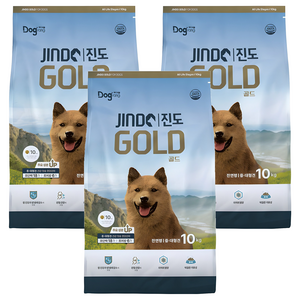도그랑 전연령 강아지 진도 골드 건식사료, 곡물, 10kg, 3개