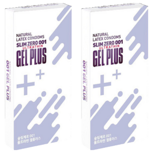 슬림제로 001 울트라씬 젤 플러스 일반형 콘돔, 8개입, 2개