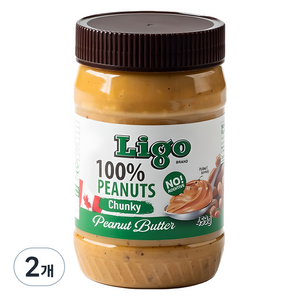 리고 100% 땅콩버터 청키, 453g, 2개