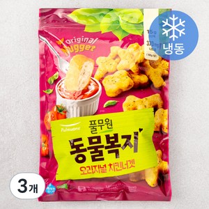 풀무원 동물복지 지구식단 치킨 너겟 오리지널 (냉동), 1000g, 3개