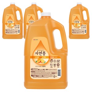 자연퐁 비린내 걱정없는 주방세제 오렌지 용기형 리필, 3.04L, 4개