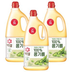 백설 콩기름, 1.8L, 3개