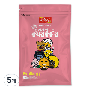 광천김 카카오 삼각김밥김 리필용 50p, 50g, 5개