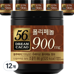 롯데웰푸드 드림카카오 56% 초콜릿, 12개, 86g