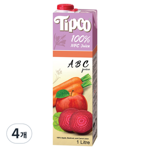 팁코 ABC 주스, 1L, 4개