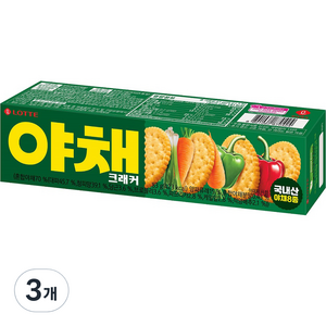 롯데웰푸드 야채 크래커 과자, 83g, 3개