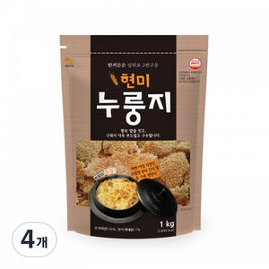 엄마사랑 한끼든든 현미누룽지, 1kg, 4개