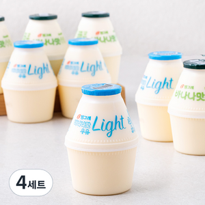 빙그레 바나나맛우유 240ml x 4개입 + 바나나맛 우유 라이트 240ml x 4개입 세트, 4세트