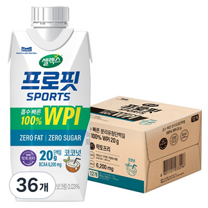 셀렉스 프로핏 스포츠 프로틴 코코넛, 330ml, 36개