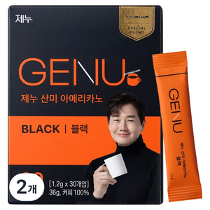 제누 산미 아메리카노 블랙 원두커피스틱, 1.2g, 30개입, 2개
