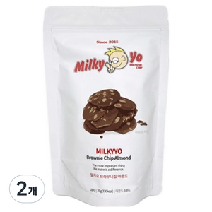 밀키요 브라우니칩 아몬드, 70g, 2개
