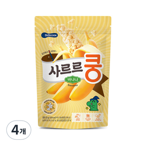 베베쿡 유아용 사르르쿵 과자, 바나나맛, 4개, 23g