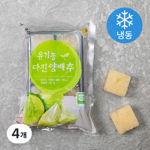 유기가공식품 인증 웰팜넷 유기농 다진양배추 (냉동), 100g, 4개