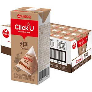 클릭유 서울우유 커피, 200ml, 24개