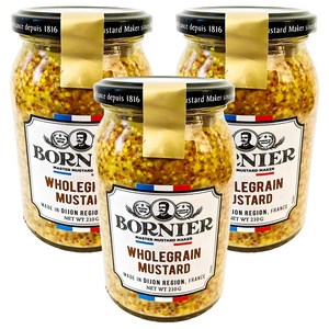 보르니에르 홀그레인 머스타드, 210g, 3개