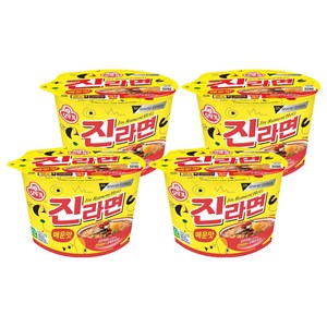 오뚜기 진라면 매운맛 용기 110g, 4개