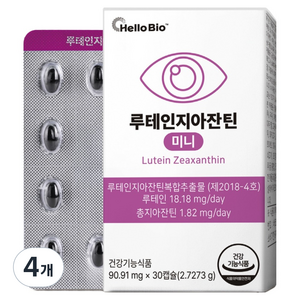 헬로바이오 루테인 지아잔틴 미니 2.7273g, 30정, 4개