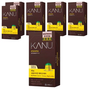 카누 싱글오리진 에티오피아 네스프레소 호환 캡슐커피, 5.7g, 10개입, 6개