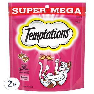 템테이션 고양이 풍미가득 간식, 소고기맛, 350g, 2개
