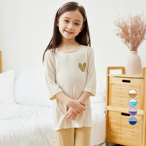 롤리트리 아동용 레이온 포인트 7부 실내복 상하의 세트