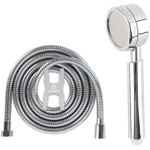 홈다움 몬스터 수압 상승 샤워기 헤드 + 스테인리스 샤워호스 2.0m, 실버, 1세트