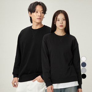 캐럿 소프트 특양면 넥포인트 무지 맨투맨