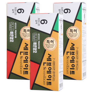 세븐에이트 새치 염색약, 6호 자연스런갈색, 3개
