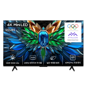 TCL 4K UHD Mini LED TV, 138.8cm(55인치), 스마트 TV, 벽걸이형, 방문설치