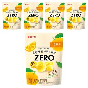 롯데제로 시트러스 유자 젤리, 40g, 5개