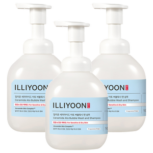 일리윤 세라마이드 아토 버블워시 앤 샴푸 바디워시 무향, 400ml, 3개