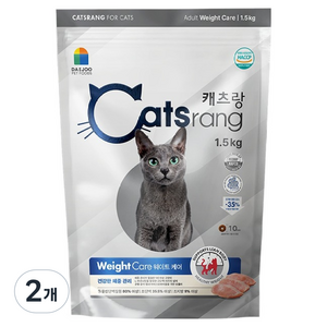 캐츠랑 고양이 어덜트 체중조절 웨이트 케어 기능성 사료, 헤어볼+체중조절, 1.5kg, 2개