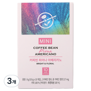 커피빈 피어나 아메리카노 원두커피스틱, 10개입, 900mg, 3개