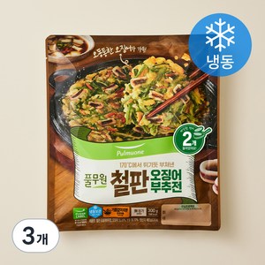 풀무원 철판 오징어부추전 (냉동), 300g, 3개