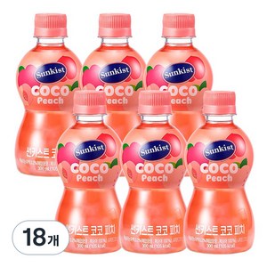 썬키스트 코코 피치 음료, 300ml, 18개